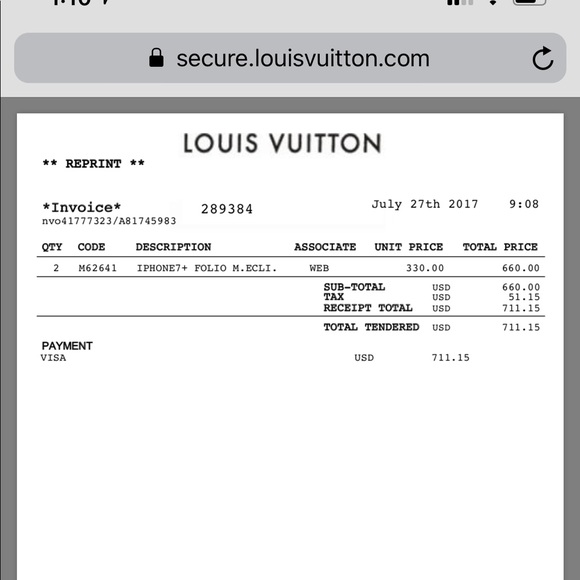 Louis Vuitton iPhone 7+ folio case - Picture 6 of 6